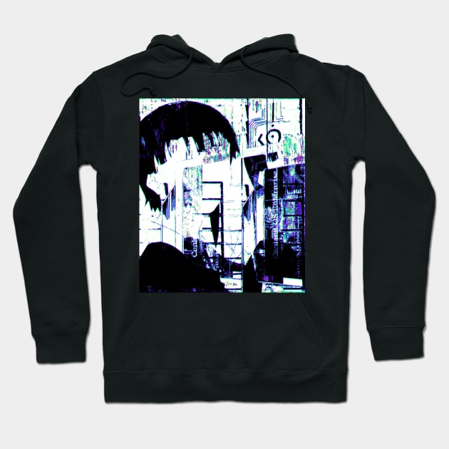 lain echo glitch Hoodie by Alheak